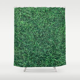 Green Grassy Texture // Real Grass Turf Textured Accent Photograph for Natural Earth Vibe Shower Curtain