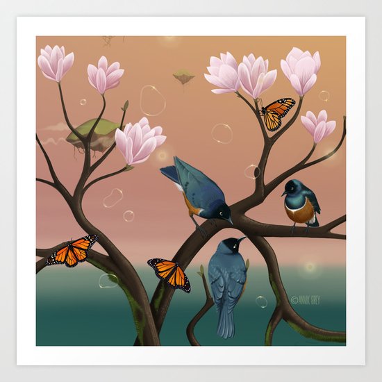 Starlings Art Print