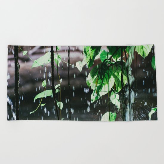 Behind A Waterfall Beach Towel
