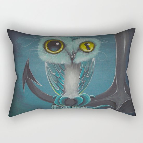 BLue Octowl Rectangular Pillow