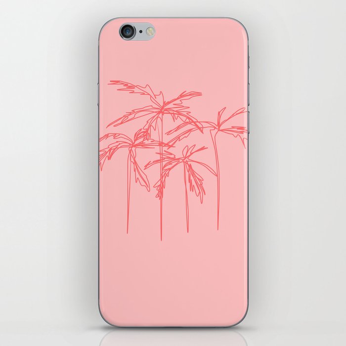 PalmTree - Red Minimalistic Line Art Design Pattern iPhone Skin