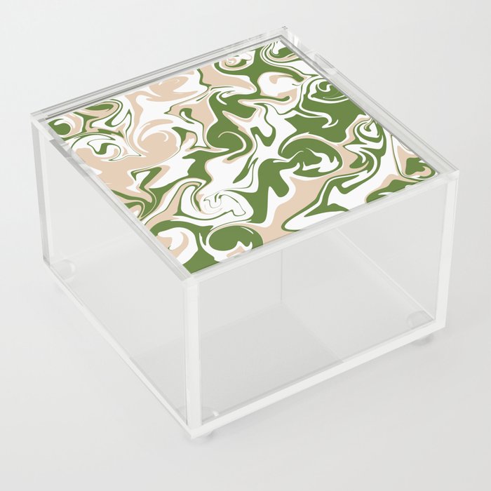 Spill - White, Sand and Palm Green Acrylic Box