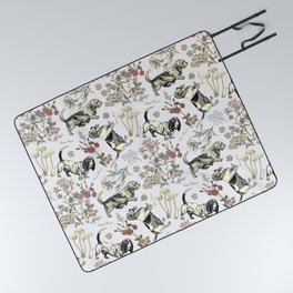 BASSET HOUNDS & MAGICAL MUSCHROOMS  Picnic Blanket