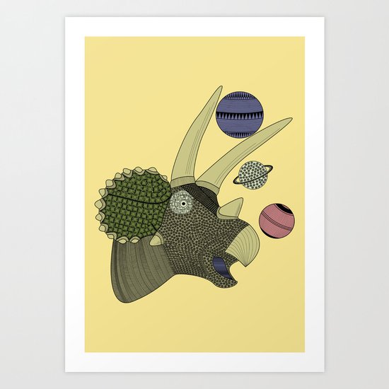 Playful Dinosaur Art Print