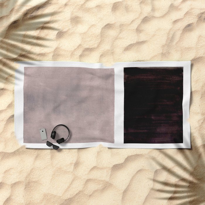 Mid Century Modern Minimalist Art Colorblock Rothko Inspired Squares Grey And Black Simple Abstract Beach Towel By Enshape Society6