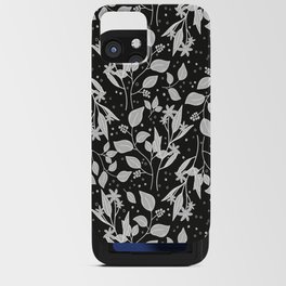 Tropical moody and dark floral pattern with dots iPhone Card Case