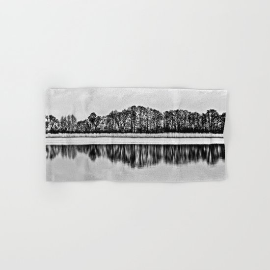 White Symphony of Winter Lake Hand & Bath Towel