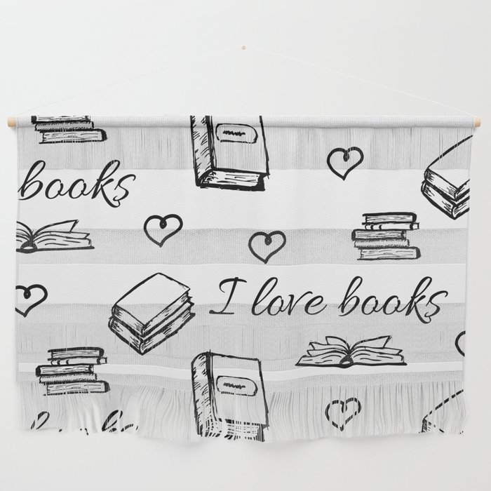 Books Pattern Wall Hanging