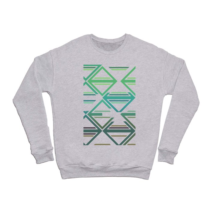 Geometric pattern green and blue triangles Crewneck Sweatshirt