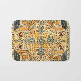 Azerbaijani Southeast Caucasus 18th Century Silk Embroidery Print Bath Mat