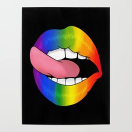 Lips Mouth Kiss KissMouth Tongue Love Poster