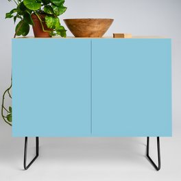 Australian Sky light pastel blue solid color modern abstract pattern  Credenza