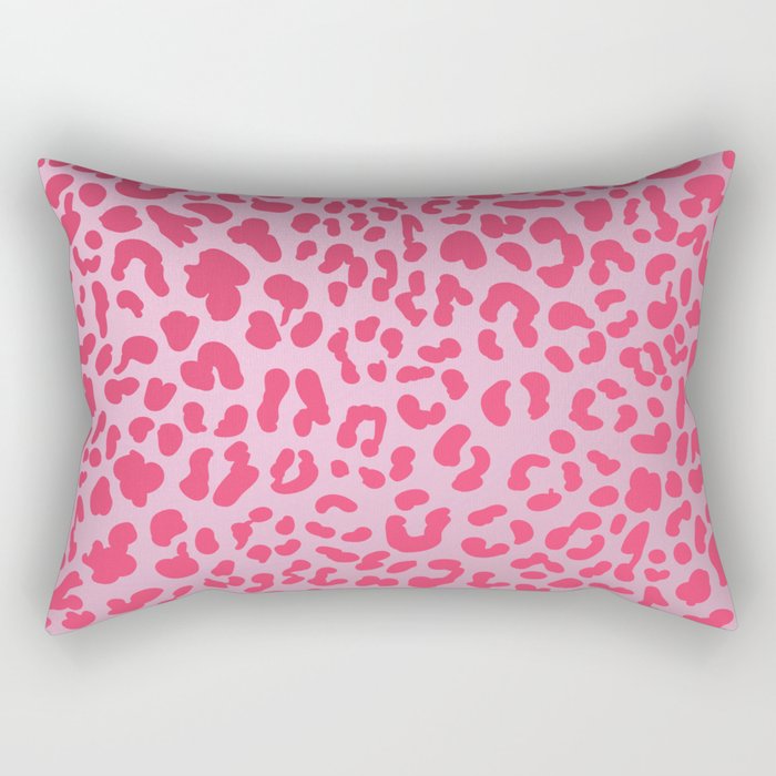 Candy Pink Leopard Rectangular Pillow