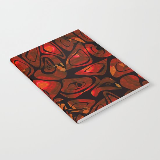 Abstract red black pattern stone texture Notebook