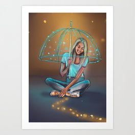 star umbrella Art Print