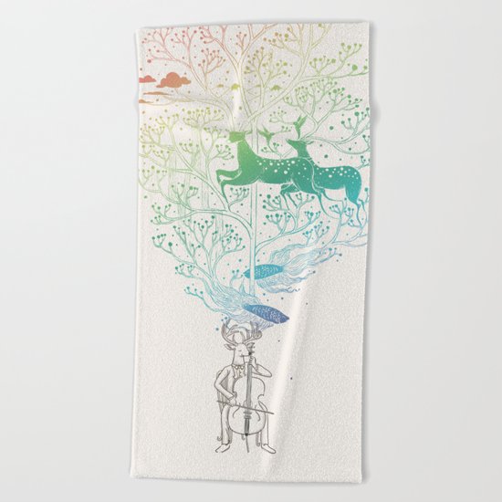 The Cellist Beach Towel