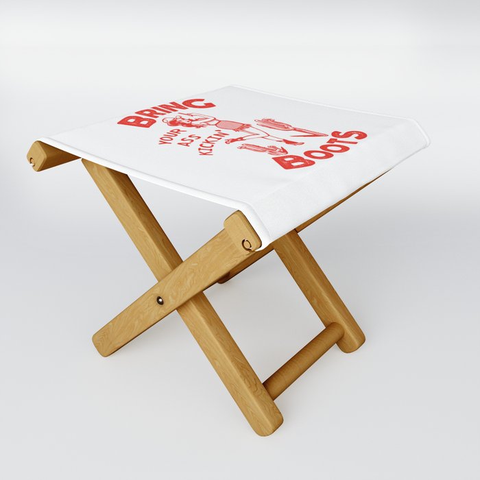 Bring Your Ass Kicking Boots! Cute & Cool Retro Cowgirl Design Folding Stool