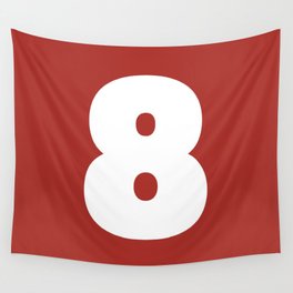 8 (White & Maroon Number) Wall Tapestry