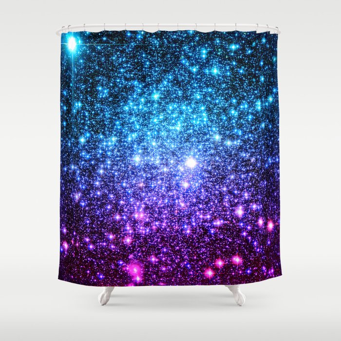 Glitter Galaxy Stars Turquoise Blue Purple Hot Pink