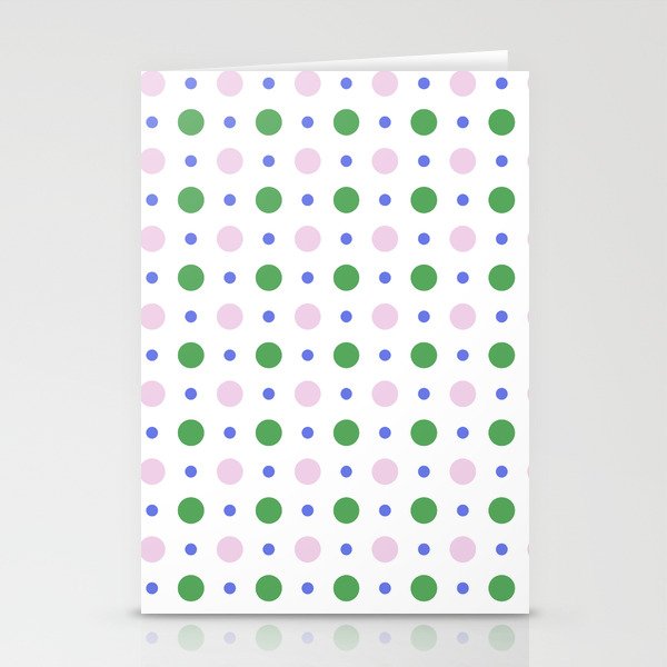 Geometric lavender pink green modern polka dots pattern Stationery Cards