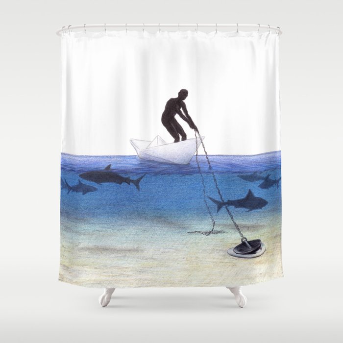 Parting Ways by Lars Furtwaengler | Colored Pencil | 2013 Shower Curtain
