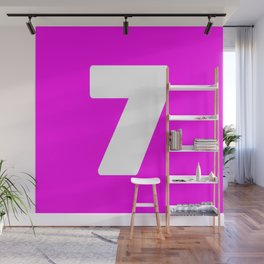 7 (White & Magenta Number) Wall Mural