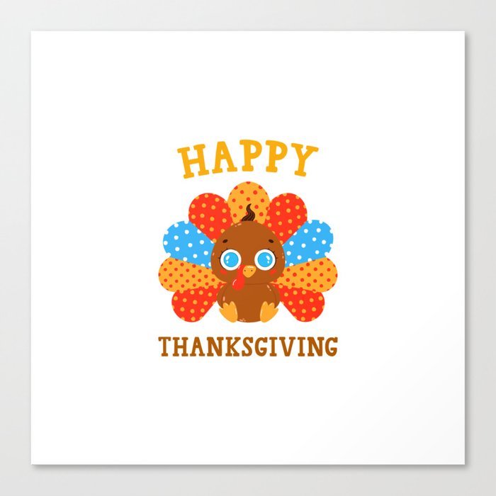 Happy Thanksgiving Turkey Boy Canvas Print