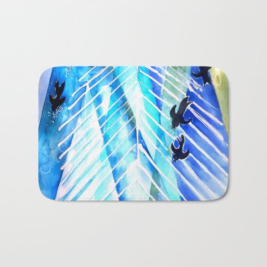 Black Birds Bath Mat