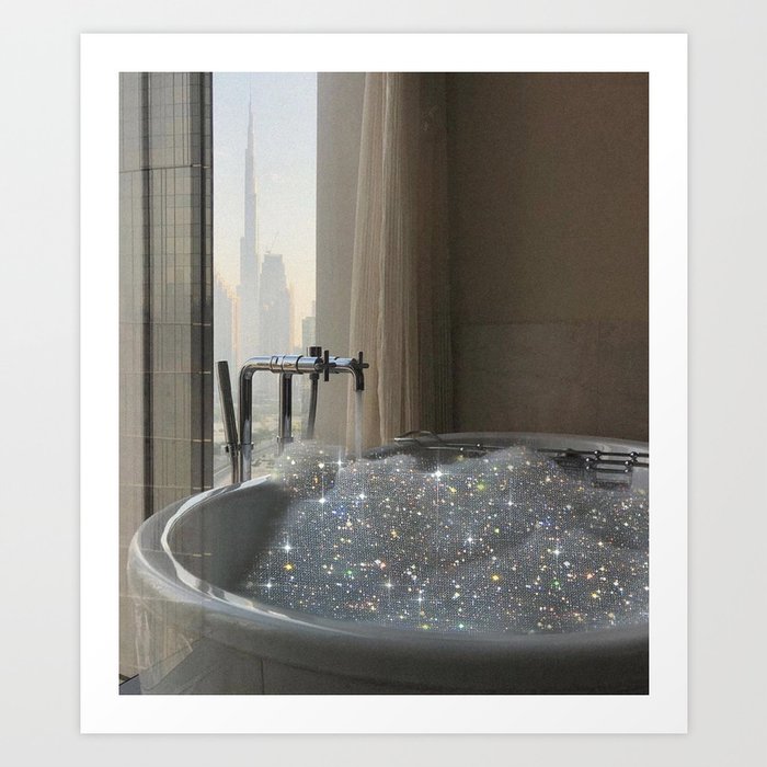 PERFECT MORNING | digital art collage by Yana Potter | bathroom aesthetic | chill and relax vibes  Art Print
