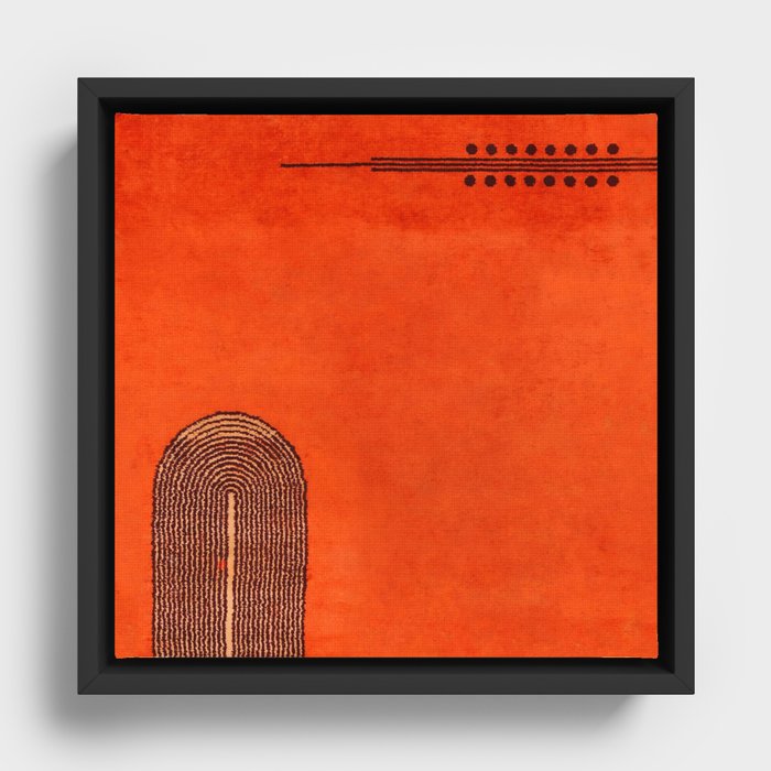 N34 - Orange Traditional Bohemian Moroccan Artwork Framed Canvas