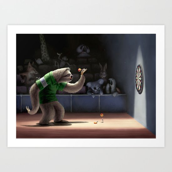 Sloth Darts Art Print