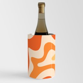 Tangerine Liquid Swirl Retro Abstract Pattern Wine Chiller