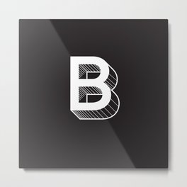 Black Background w White Letter B Metal Print