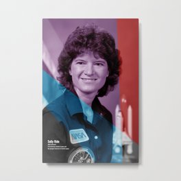 Women of NASA: Sally Ride Metal Print | People, Women, Space, Vintage, Nasa, Graphicdesign, Graphic Design, Womenofnasa 