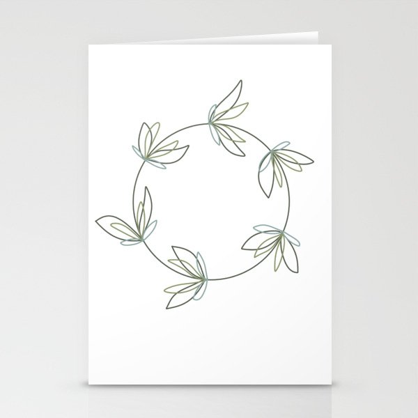 Abstract Eucalyptus Wreath Stationery Cards