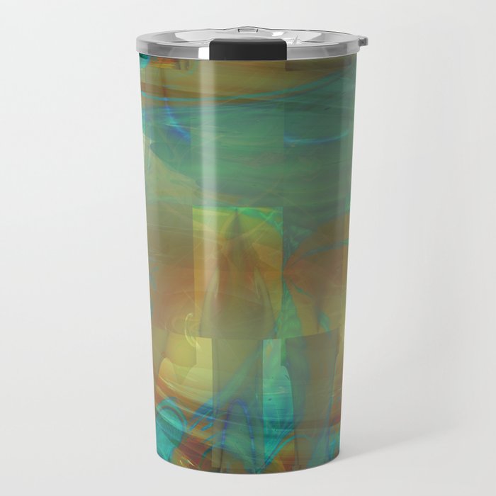 Abstract Watercolor Fractal Art ~ Aurokel Travel Mug
