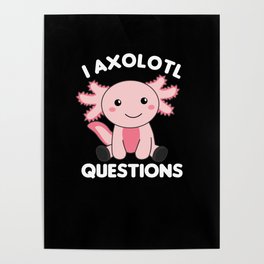 Axolotl Lovers Sweet Animals For Children Pink Poster