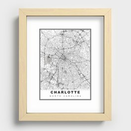 Charlotte Area Map Recessed Framed Print
