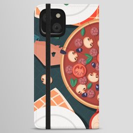 Sharing pizza iPhone Wallet Case