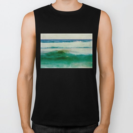 green sea, blue sea Biker Tank