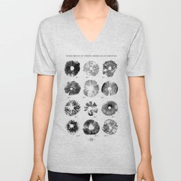 Spore Prints of North American Mushrooms (Black) V Neck T Shirt