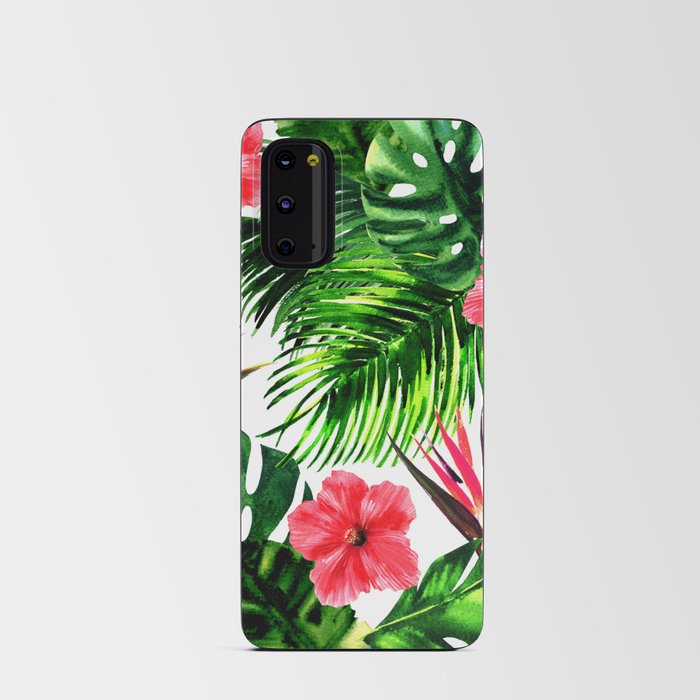 Tropical leaves and flowers  Android Card Case