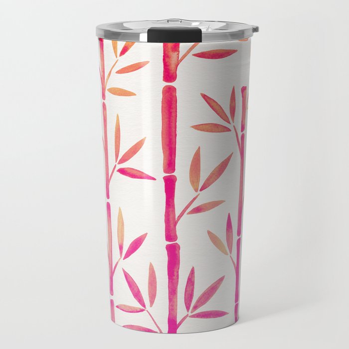 Bamboo Stems – Pink Palette Travel Mug