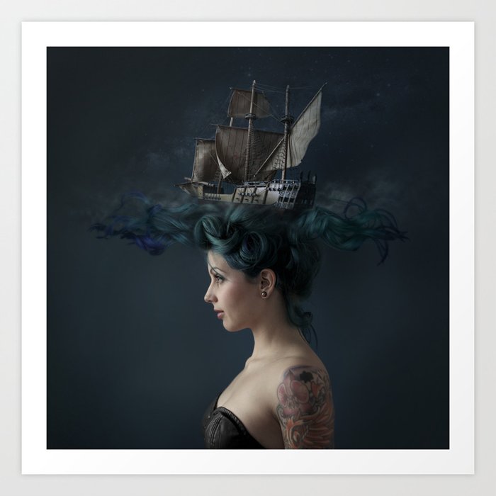 Sailing - Blue Art Print