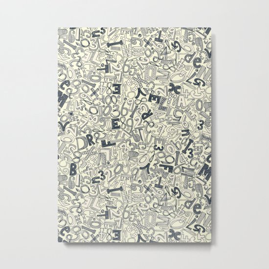 A1B2C3 indigo ivory Metal Print