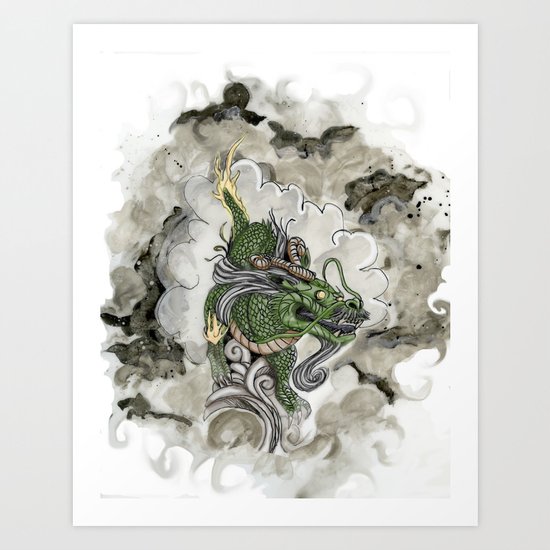 Dragon of The Mist Art Print