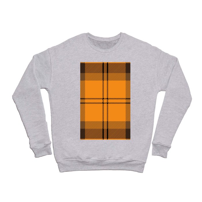Orange Black Plaid Pattern Crewneck Sweatshirt