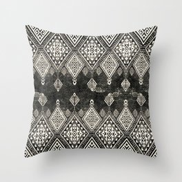 Black and White Handmade Moroccan Fabric Style Throw Pillow