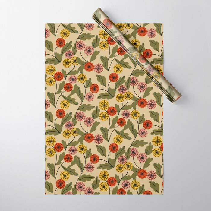 Autumn Mums Wrapping Paper