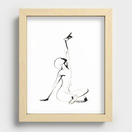 India Ink Dance Drawing Recessed Framed Print